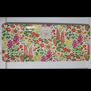 Laura Ashley Melamine Serving Tray Colorful Floral Oink Yellow Green New